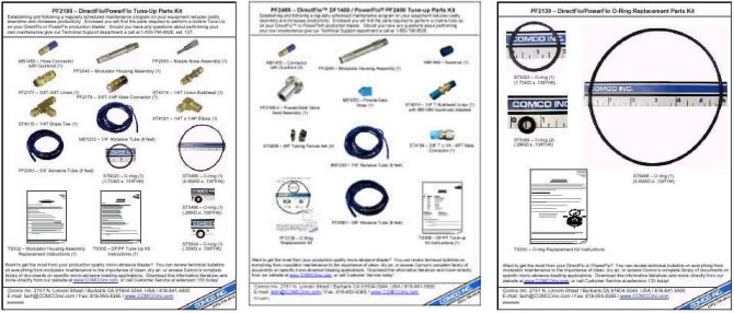 Comco Powerflo Directflo Spares Kits DF and PF Abrasive Blasters