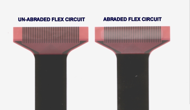 Flex Circuit Micro Abrader Comparisson Before and After