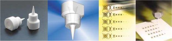 Micro Dispensing Nozzles for sub 200 micron dispensing from SPT (Small Precicison Tools) Micro Dispensing Nozzles
