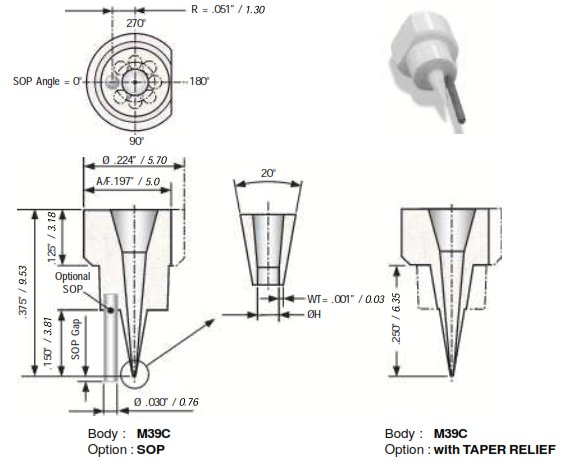 Micro Dispensing Nozzles Drawing Micro Dispensing Nozzles Drawing