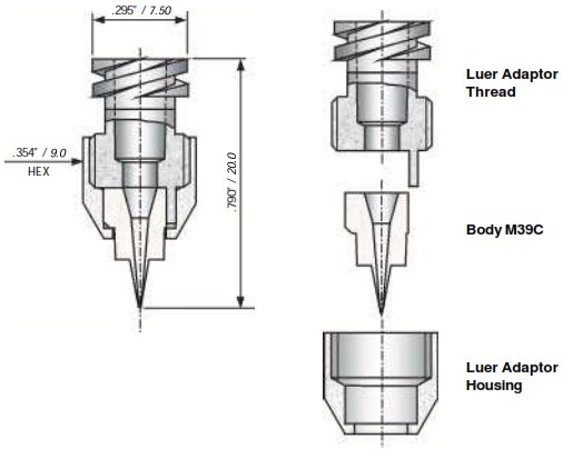 Micro Dispensing nozzle MDN Luer Fitting- SPT MDN Luer Fitting